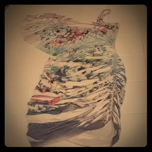 A 80s style body hugging dress.